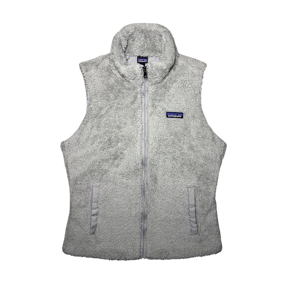 Patagonia Los Gatos Fleece Vest Full Zip High Pile Lined Womens Medium Gray